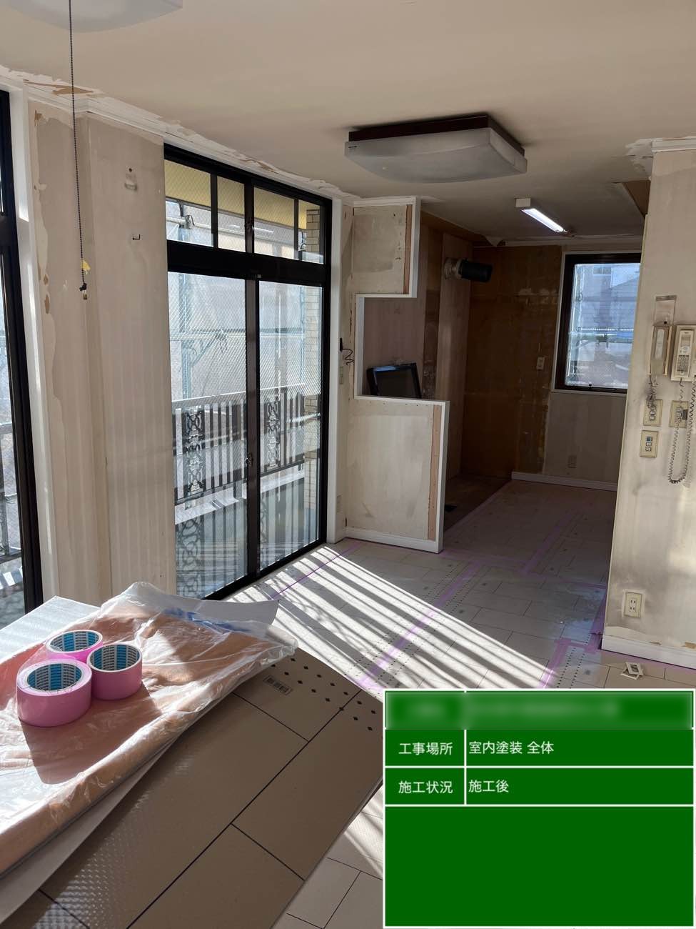 東京都北区西ヶ原 Nビル 室内全面リニューアル施工後のリビング全景