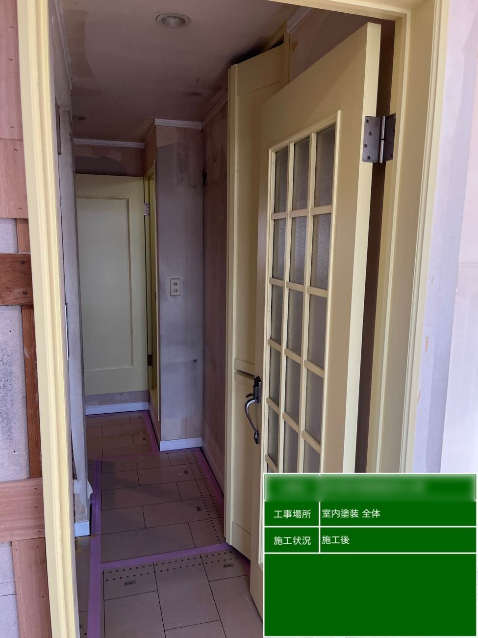 東京都北区西ヶ原 Nビル 室内全面リニューアル施工後の廊下と建具まわり